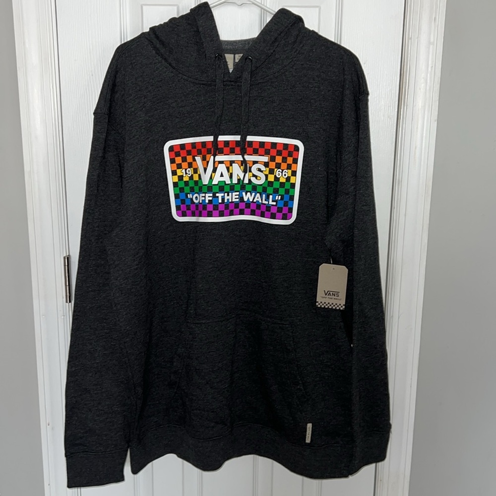 New Vans off the wall checkered rainbow hoodie